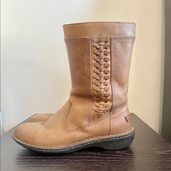 Ugg Kaleen Chestnut Leather Sheepskin Boots - Picture 2 of 7